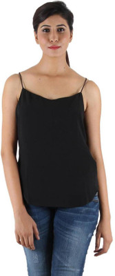 KOTTY Casual Solid Women Black Top