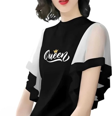 GP GARMENTS Casual Printed Women Black Top