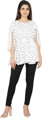 KNV Party Printed Women White Top