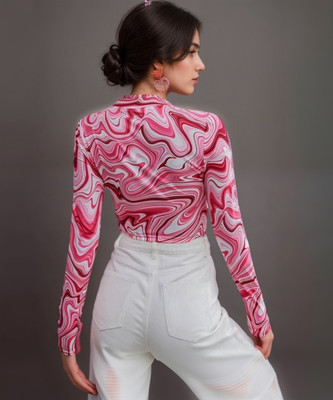 NiloBerry Party Printed Women Pink Top