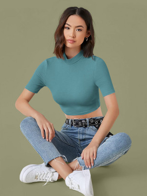 Kashonaa Casual Solid Women Blue Top