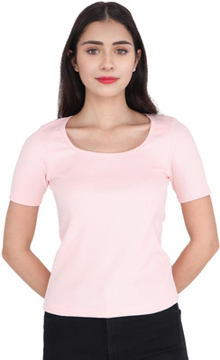 GENEALO Casual Solid Women Maroon Top