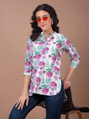 CRIMSOUNE CLUB Casual Floral Print Women Multicolor Top