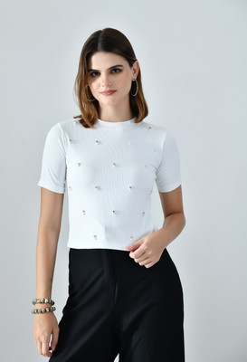 IUGA Party Solid Women White Top