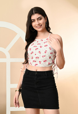 Azzurra Party Printed Women White Top