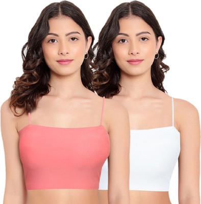 HAPPILO CREATIONS Casual Solid Women Pink, White Top