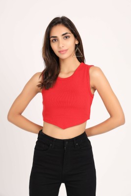 VISO Casual Solid Women Red Top