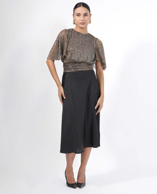 RAREISM Casual Self Design Women Grey Top