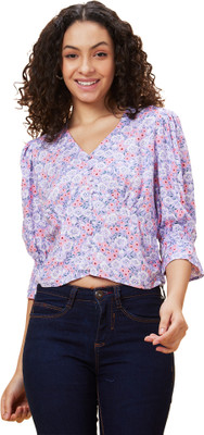 Globus Casual Printed Women Purple Top