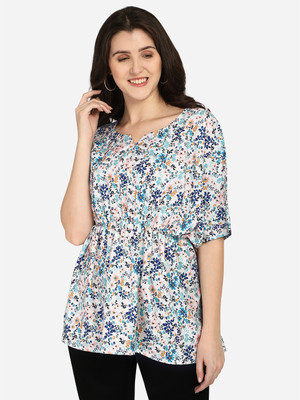 GUNAWALI Casual Floral Print Women Multicolor Top