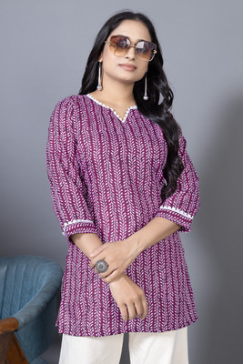 KALAVRITTA Casual Printed Women Purple Top