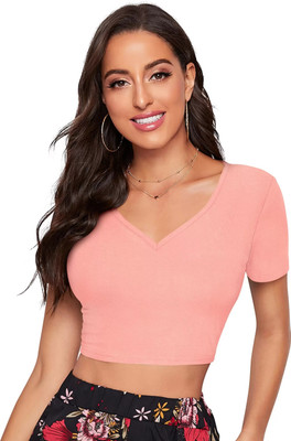 Babisa Casual Self Design Women Orange Top