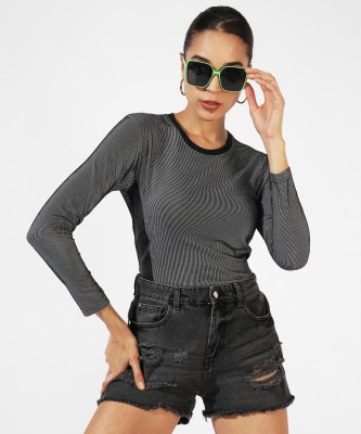 CAMPUS SUTRA Casual Self Design Women Black Top