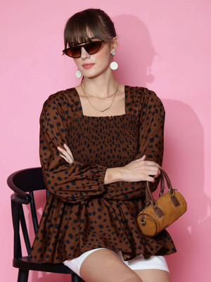 Sheetal Associates Casual Printed Women Maroon Top