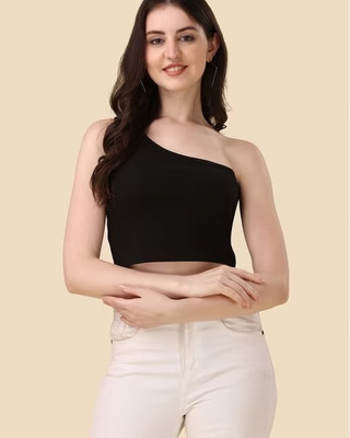ISHWAR INTERNATIONAL Casual Solid Women Black Top