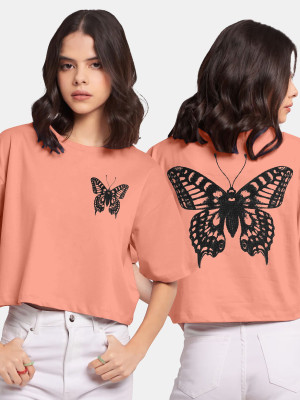 hkCreation Casual Graphic Print Women Pink Top