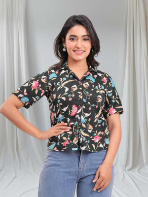 Labhanshi Creation Casual Printed Women Green Top