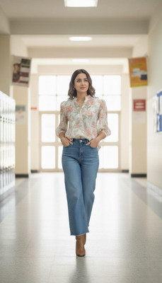 nHka Casual Floral Print Women Pink Top