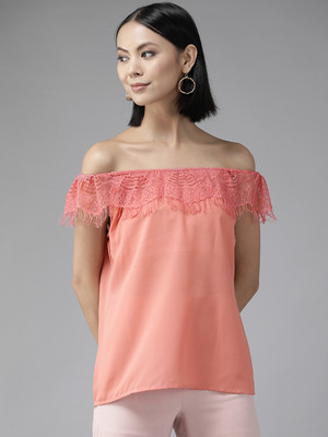 Aarika Casual Self Design Women Pink Top