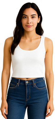 mx fashion Casual Solid Women White Top