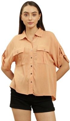 BEATNIK Casual Solid Women Beige Top