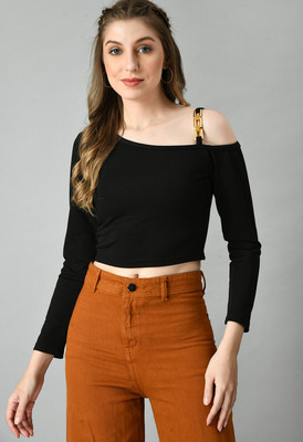 Arbiter Collection Party Solid Women Black Top