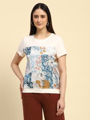 GLOBAL REPUBLIC Casual Printed Women White Top