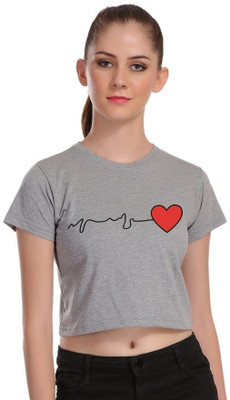 ANURUPAM FASHION Casual Printed Women Grey Top