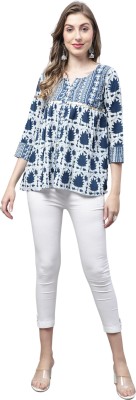 Rajnandini Casual Printed Women Dark Blue Top