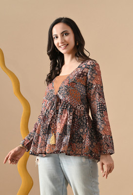 jaipurite Casual Printed Women Multicolor Top