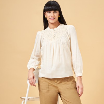 Honey By Pantaloons Casual Solid Women White Top