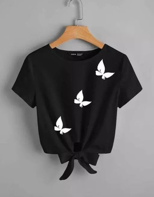 houseofcomon Casual Printed Women Black Top