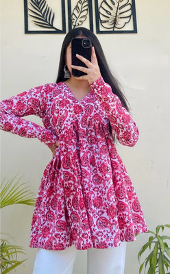 savro Casual Ethnic Motifs Women Pink Top