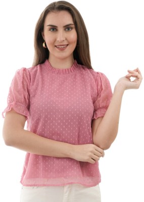 Brave One Casual Self Design Women Pink Top