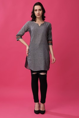 RANGRIWAZ Casual Solid Women Grey Top