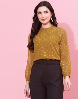 Selvia Casual Printed Women Yellow Top