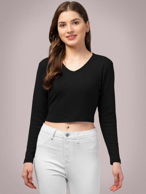 NAVYANKAA Casual Solid Women Black Top