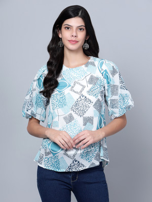 Moda Rapido Casual Printed Women Multicolor Top