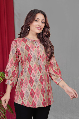 LAZURI BOUTIQUE Casual Floral Print Women Pink Top