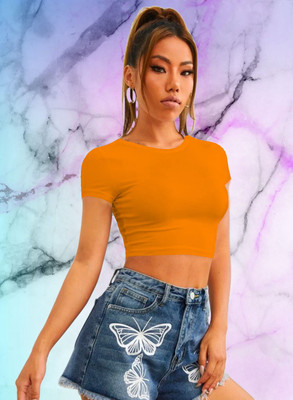 Maheshvi Casual Solid Women Yellow Top