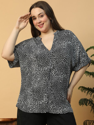 OXOLLOXO Casual Printed Women Black Top