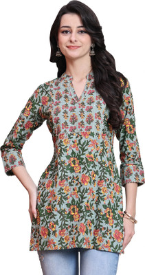 Rajnandini Casual Printed Women Green Top