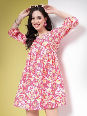 ShyamOutfits Casual Floral Print Women Pink Top