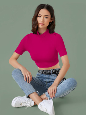 Kashonaa Casual Solid Women Pink Top