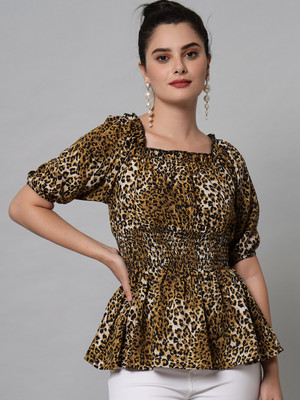 SHRASHTI Casual Animal Print Women Multicolor Top