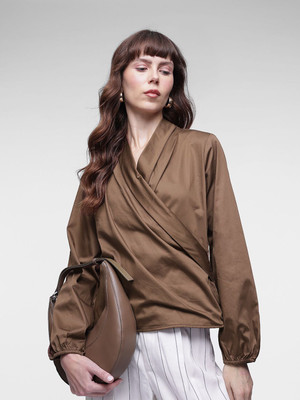 French Connection Casual Solid Women Brown Top