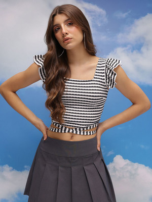 CORSICA Casual Striped Women White Top