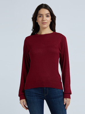 Pepe Jeans Casual Solid Women Red Top