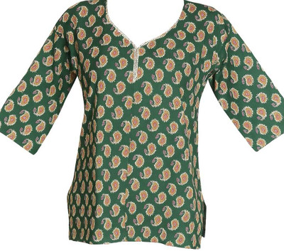 RNG LTD Casual Printed, Ethnic Motifs Women Green Top