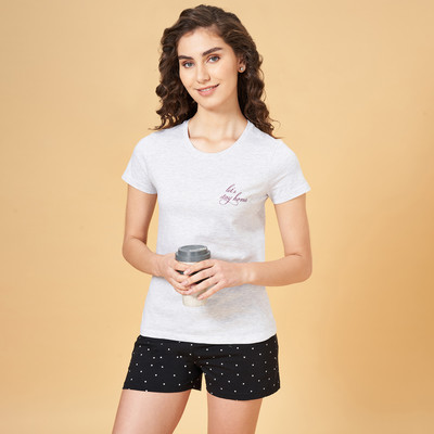 Dreamz by Pantaloons Casual Printed Women Grey Top
